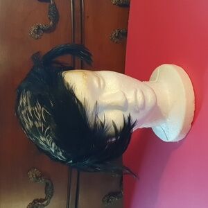 Vintage Black Feather Headband